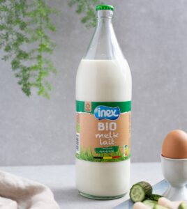 inex biologische melk in statiegeldfles